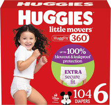 Huggies Size 6 Baby Diapers, Little Movers Huggfit 360  Baby Diapers with 360  W