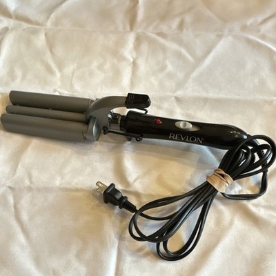 Revlon Triple Barrel Hair Waver Adjustable Heat Black Gray