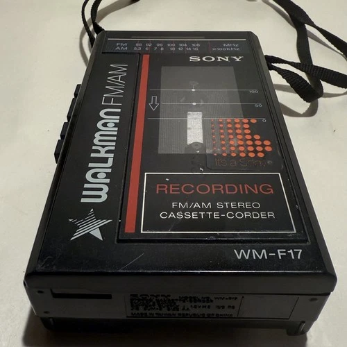 Vintage Sony Walkman Cassette Corder Recorder AM FM Radio WM-F17 * UNTESTED *