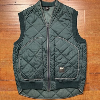 Helly Hansen Vest Womens M Green Oversized Softshell Diamond Stitch Nature Hike