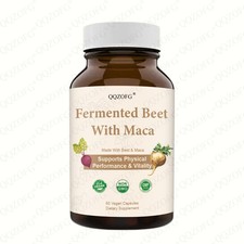 QQZOFG Fermentierte Rote Bete mit Maca 60 Vegane Kapseln