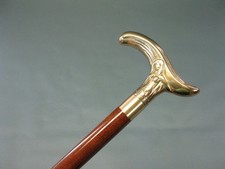 Antique Brass Victorian Handle Wooden Vintage Style Walking Stick Cane Designer