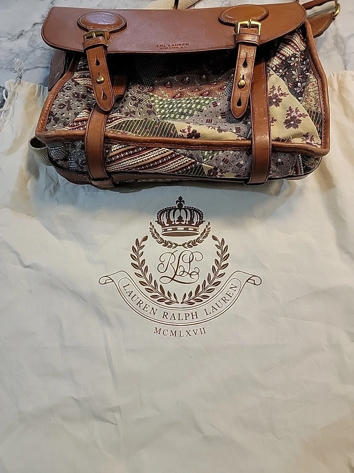 BOLSO BANDOLERA LRL RALPH LAUREN CUERO MULTI PATCHWORK CUERO SILLÍN CON BOLSA ANTIPOLVO Foto 2 de 4