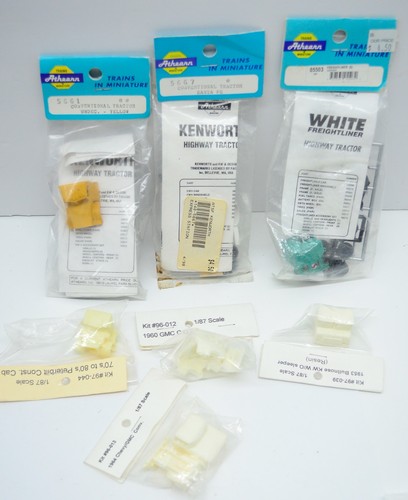 Athearn Puget Sound Casting HO Tractor Trailer Kits WHITE Kenworth GMC Peterbilt