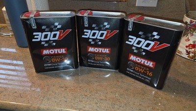 (6L=6.34 QT) MOTUL 300V 0W30 POWER RACING 100% SYNTHETIC ENGINE OIL 3 pack