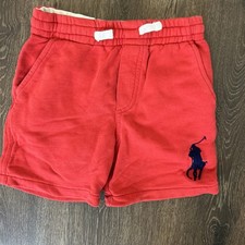 Polo Ralph Lauren Shorts Boys Red blue Big Pony Fleece Shorts Cotton Preppy 5
