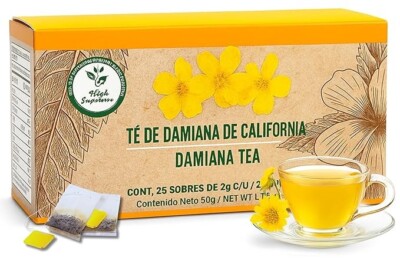 Damiana Herbal Tea   100% Turnera diffusa   25 Tea Bags   Natural Caffeine-Free