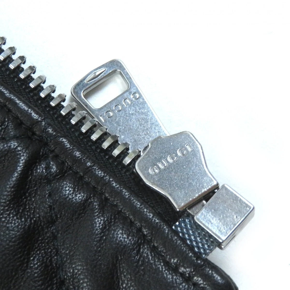 GUCCI 502674 Giacca Pilota Trapuntata Pelle di Agnello Logo Perla Riders Nero 36