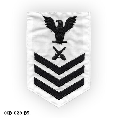 Gunners Mate White Patch LARGE ~ US Navy E6 Petty Officer First Class ~ NEW
