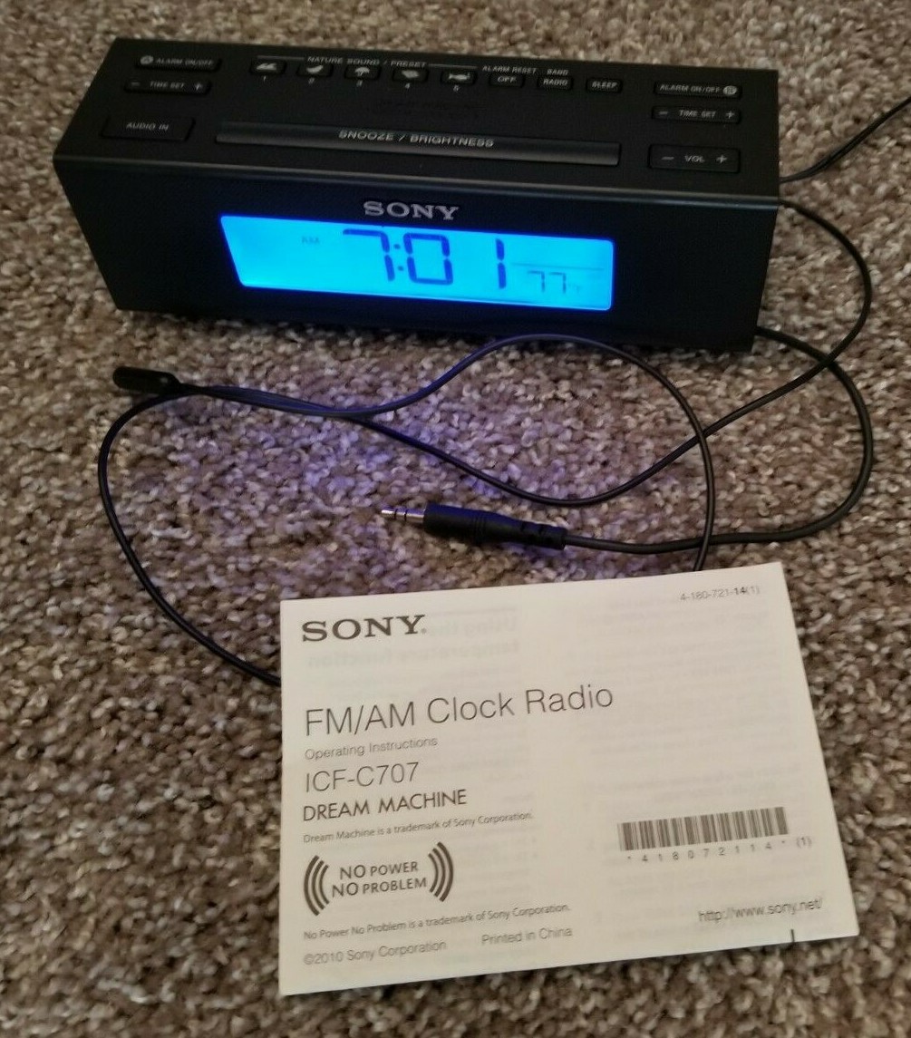 Sony Icf C707 Nature Sounds Alarm Clock With Digital Am Fm Radio For Sale Online Ebay