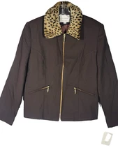 Field Manor Petites Size 4 P Women’s Brown Y2K Wool Coat NWT