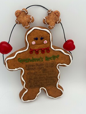 Gingerbread Man Ornament with Gingerbread Cookie Recipe on his Tummy  (2)