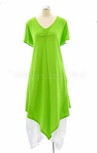 WATERSISTER Cotton Gauze ROXIE TUNIC Long Top V-Hem Dress 1(M/L) oh my COLORS - Picture 9 of 28