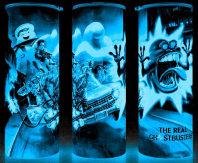 Glow in the Dark The Real Ghostbusters Cartoon with Slimer Cup Mug Tumbler 20oz