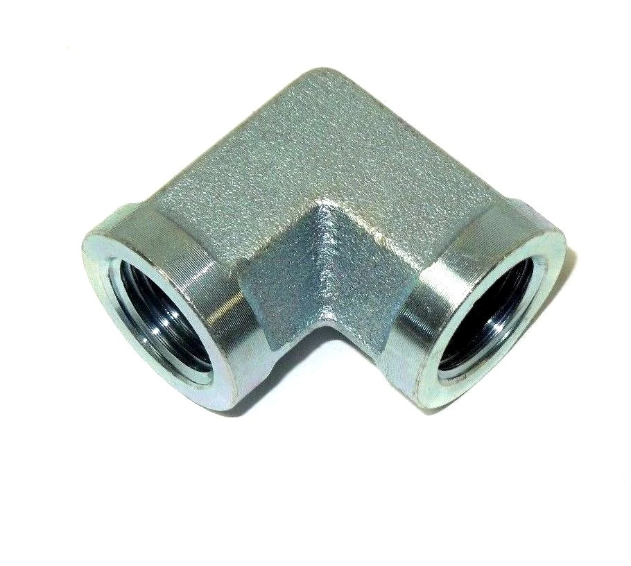3/8" Female NPT x 1/4" Female NPT 90° Elbow Plated Steel Hydraulic 5504-06-04 - Image 2 of 4