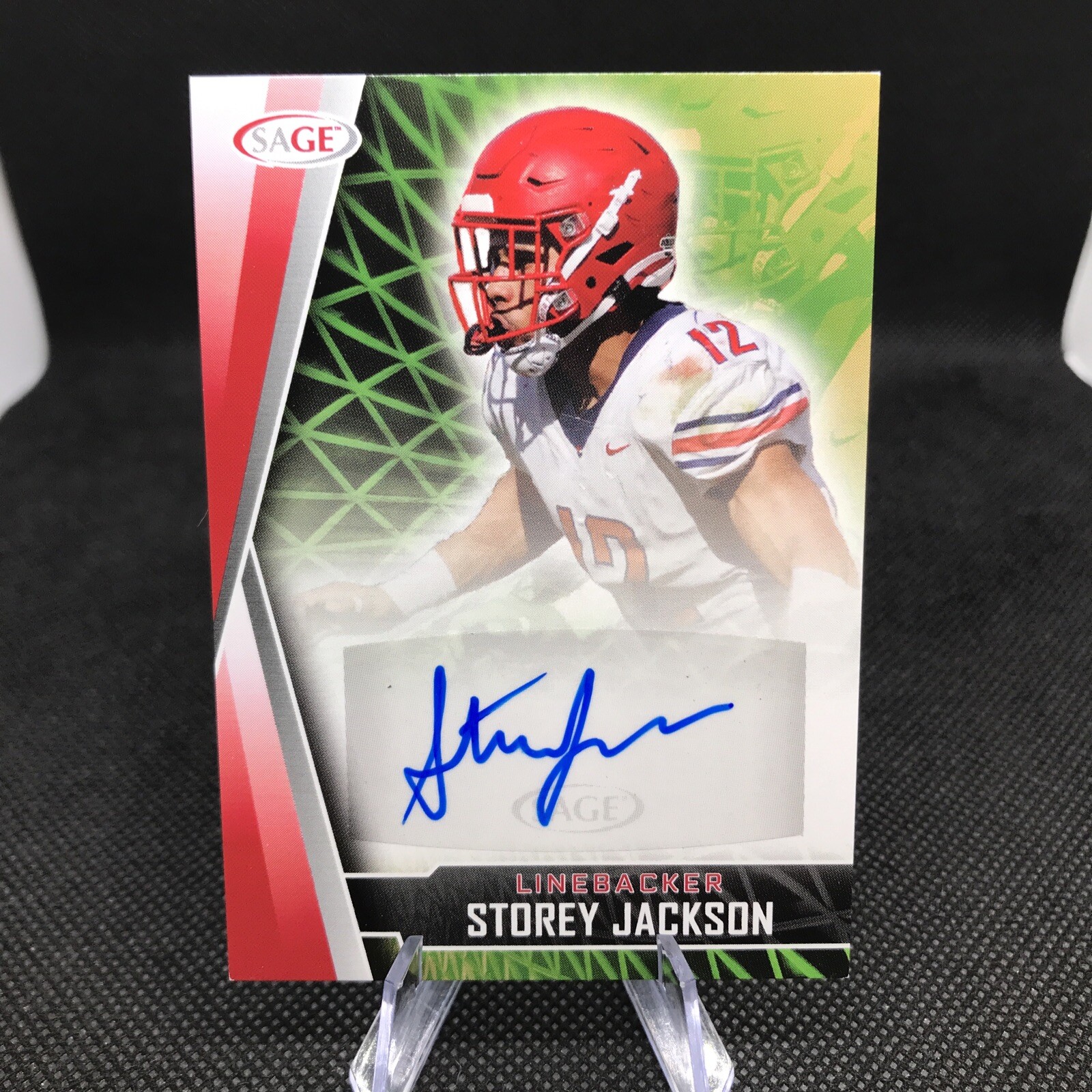 STOREY JACKSON AUTO RC 2022 Sage High Series Football Red #A-SJ Liberty