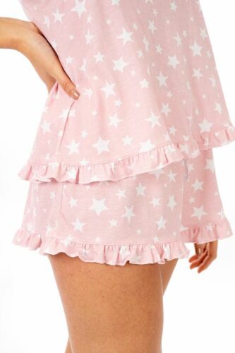 Pigiama/Salopette Donna Poly/Cotone Rosa Stella NUOVO - Foto 2 di 4