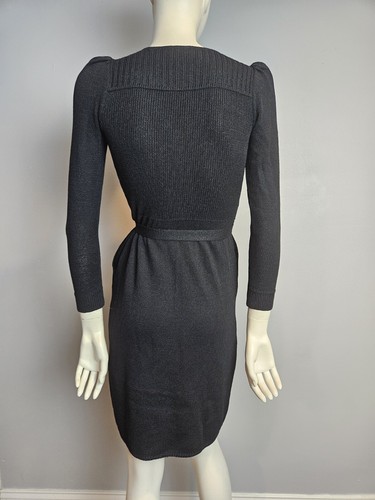 Abito vintage St John Saks Fifth Avenue nero Santana maglia con cintura e tasche - Foto 10 di 14