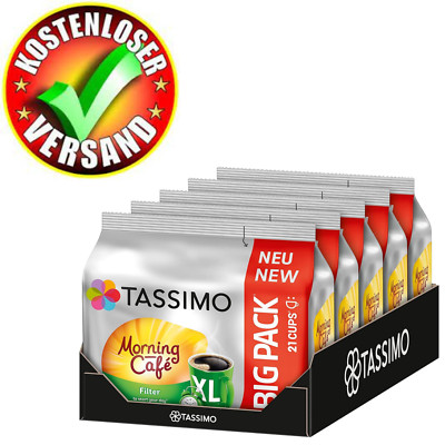 Tassimo Morning Café Capsules, 105 Coffee Capsules, Pack of 5, 5 x 21 Drinks
