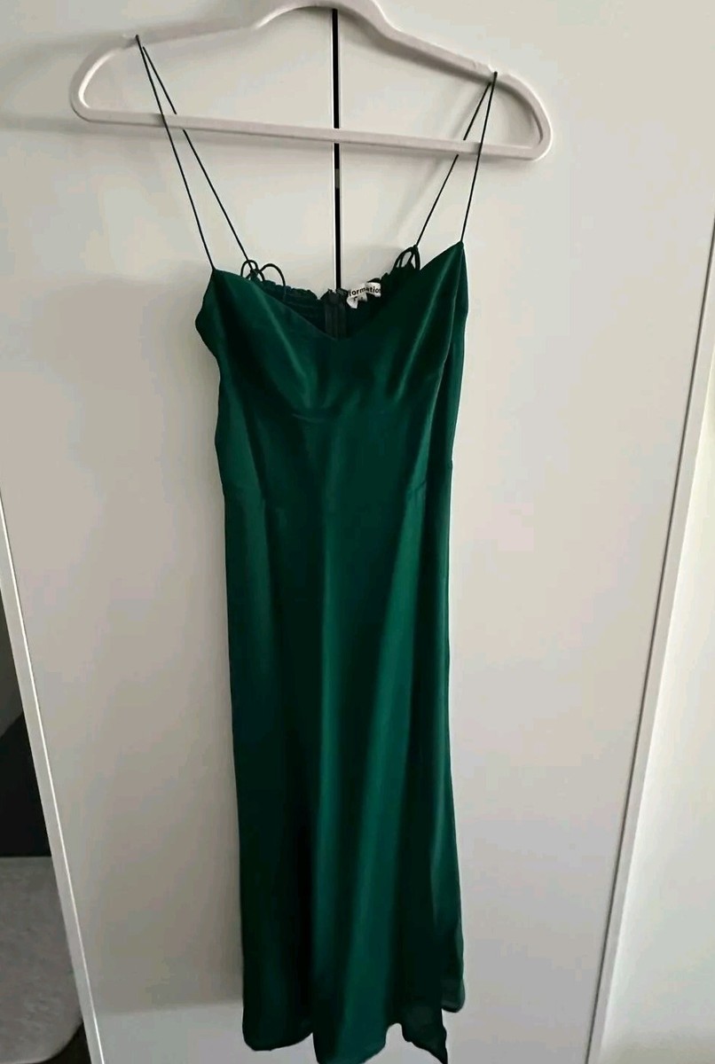 reformation juliette dress green Foil SWEET STITCH TANK DRESS