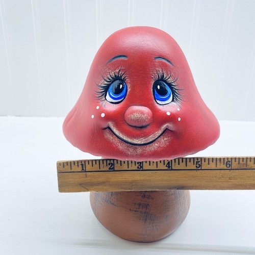 Ceramic Funny Face Mushroom Yard Ornament 8” - Picture 10 of 10