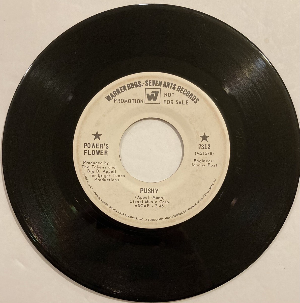 Power's Flower – Pushy – Warner Bros. Seven Arts Records – 7312