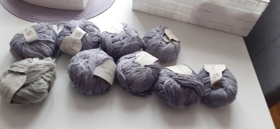 NEU! Lana Grossa Linea Pura Tempra 400 g flieder +  50 g grau-beige BW + Mais