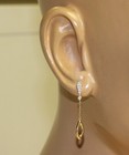 New 10k yellow gold .18ct SI1 H diamond dangle earrings 1.8g butterfly backs — photo 7
