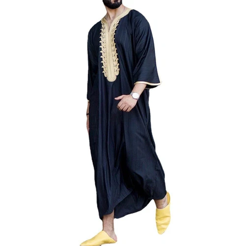 Mens Robe Muslim Clothing Saudi Arab Jubba Kaftan,Dishdash,Thobe,Long-Sleeve - Picture 26 of 36