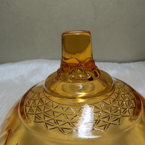 Adams Glass Antique EAPG Buttressed Loop Creamer and Covered Sugar Amber - Picture 13 of 24