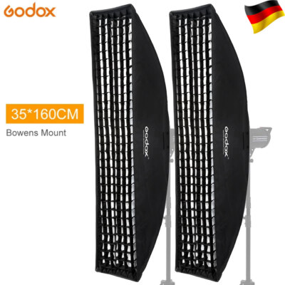 2X Godox 35x160cm Grid Softbox mit Bowens Adapter für Studioblitz