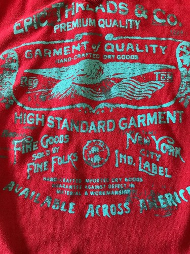 Large Epic Threads Boy's Layered Look Sweater Dark Red with Teal Graphic - Picture 2 of 4