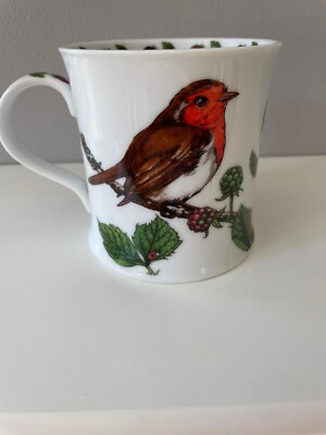 Britische Vögel Tasse von Joy Mulholland Rotkehlchen Sammlerstück Geschirr Weihnachten