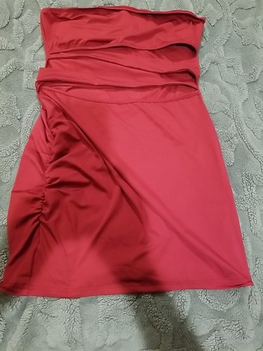 Sleeveless Bodycon Mini Dress Hollow Out Front W/ Straps Open Back Sz Large Nwt - Picture 11 of 12