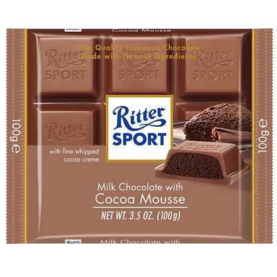 Ritter Sport Milk Cocoa Mousse 3.5 Oz / 100 gr (Pack of 11)