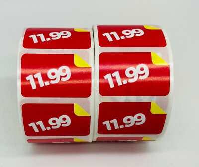 2 Rolls of 1000 1.5x1 $11.99 Product Price Point Red & Yellow Labels ...