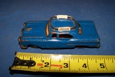 Vintage Tin Lithographed Friction blue Airport Limo. made in Japan car toy