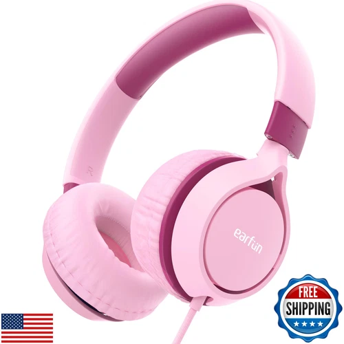 EarFun S1 Kids Headphones, Foldable Wired Headphones for Kids, 85dB Volume Li