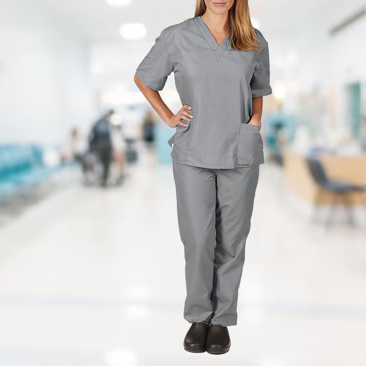 Long Sleeve Scrub Shirt M\u0026M Scrubs Women's Long Sleeve Under Scrub Shirt -  Stretch V-Neck T-Shirt For Healthcare Workers Comfortable Scrub Undershirts, image size:1200x1200