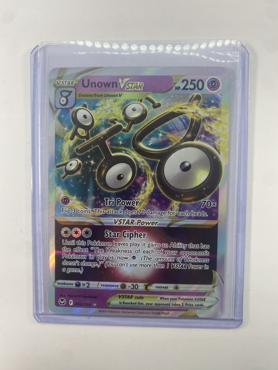 unown vstar pokemon card value V & 065/195- Silver Tempest - Ultra Rare Lot Colorless Rule Pokemon - Unown VSTAR -