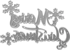 Metal Merry Christmas with Snowflake Cutting Dies,Merry Christmas Word Die Cuts