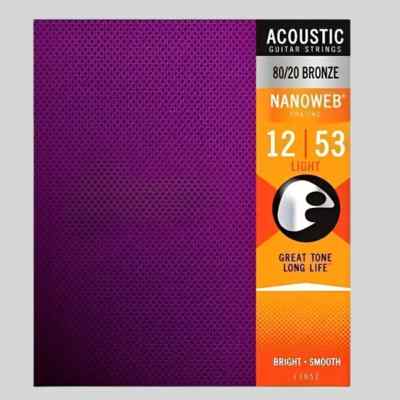 6 Sets Elixir 11052 Light Nanoweb Bronze Guitar Strings 12-53 (Pack 2)