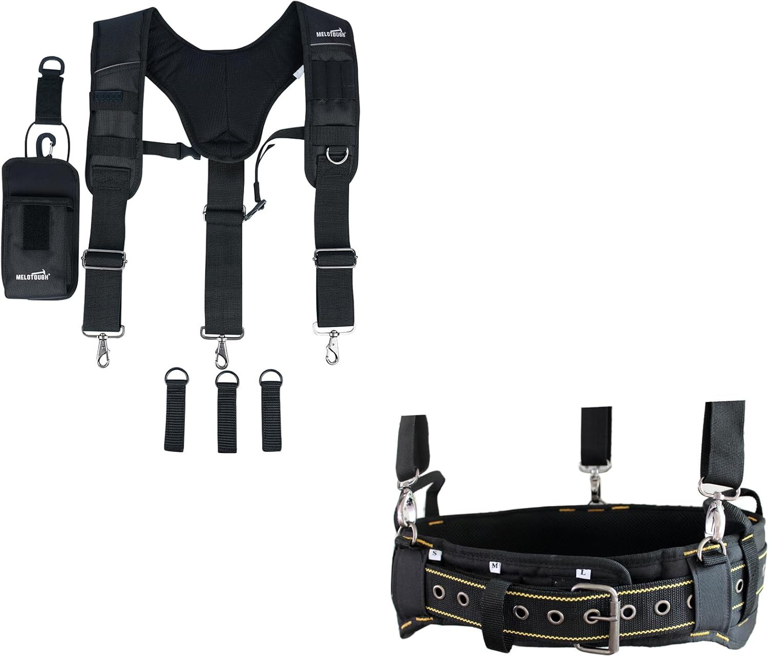 Padded Tool Belt w/handle strap Construction Work Belt w/D ring + Tool Belt Susp