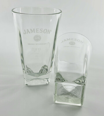 2 Jameson Irish Whiskey 1780 Longdrinkglas Highball Relief im Boden Gläser 744