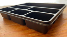 Swinton Avenue Trading Black Plastic 6-Compartment Desk Organizer 9" x 8" x 1.5"