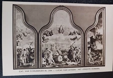 vtg postcard Lucas van Leyden Het Jongste Oordeel triptych unposted