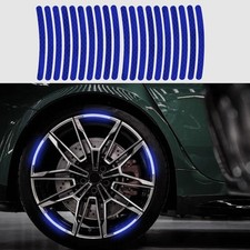20PCS Reflective Car Wheel Decorative Stripe Stickers, Wheel Rim Decal, Car Blue
