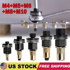 5Pcs Manual Rivet Nut Tool Adapter Carbon Steel Flat Head Threaded Insert Nuts