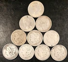 Cull Set of 8 Morgan & 2 Peace Dollars 1/2 Roll Collector/Investor Lot Low Grade