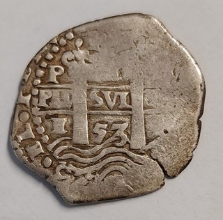 BOLIVIA Silver Coin 2 REALES 1653 PE PH VF/XF nice coin